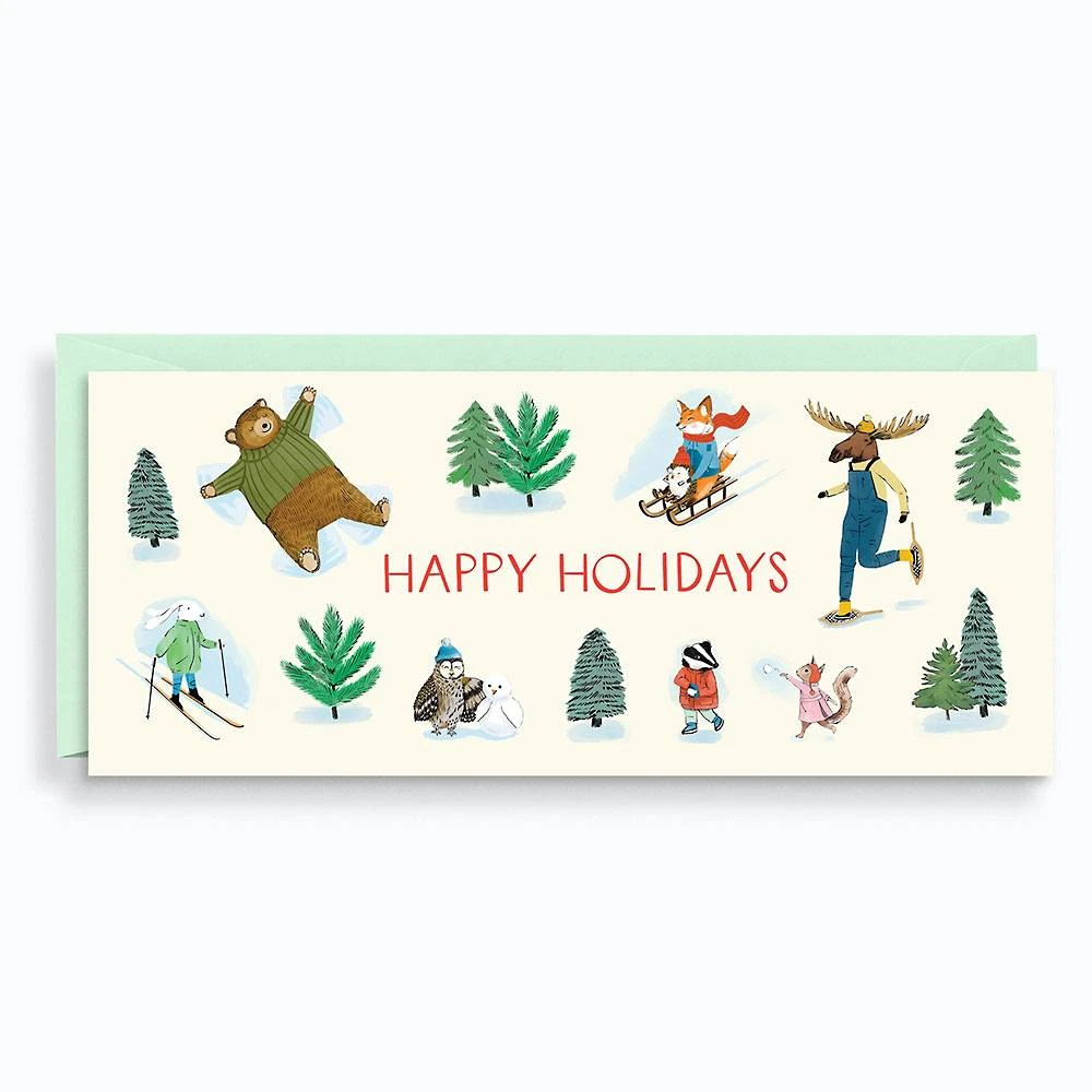 Skating Critters Money Holiday Card Set 1 Skating Critters Money Holiday Card Set