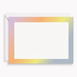 Rainbow Gradient Border Stationery Set
