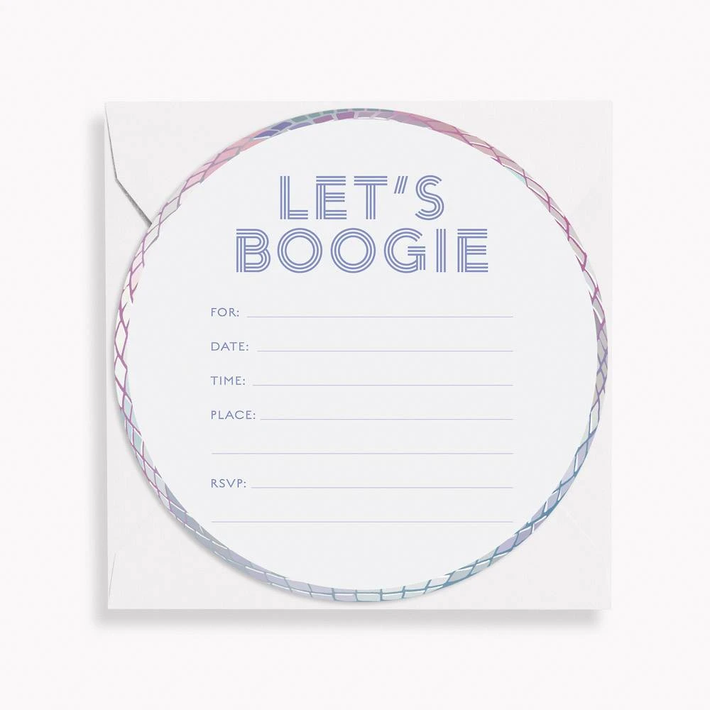 Let's Boogie Disco Fill-In Invitations 1 Let's Boogie Disco Fill-In Invitations