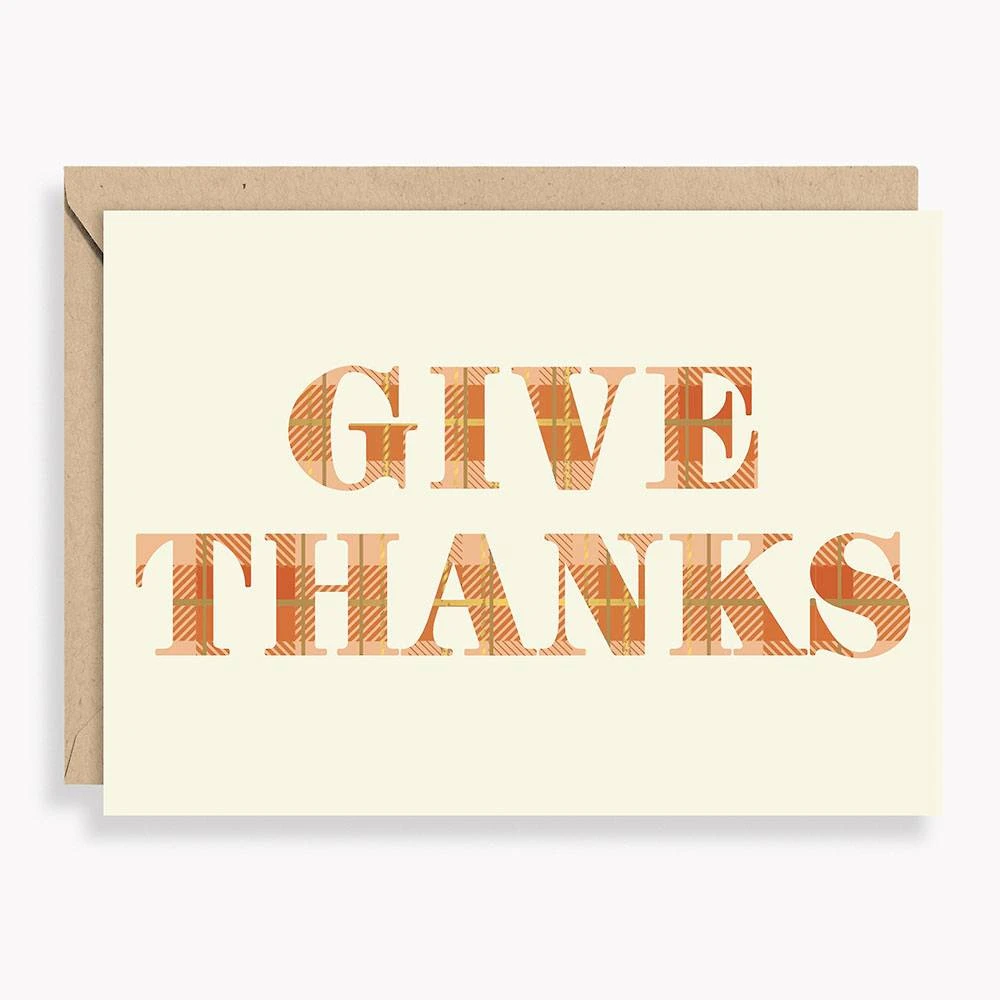 Give Thanks Plaid Thanksgiving Card Set 1 Give Thanks Plaid Thanksgiving Card Set