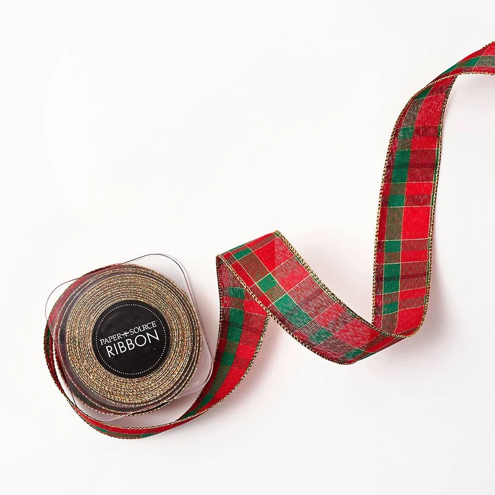 Holiday Plaid Wired Ribbon 2 Holiday Plaid Wired Ribbon - Image 2