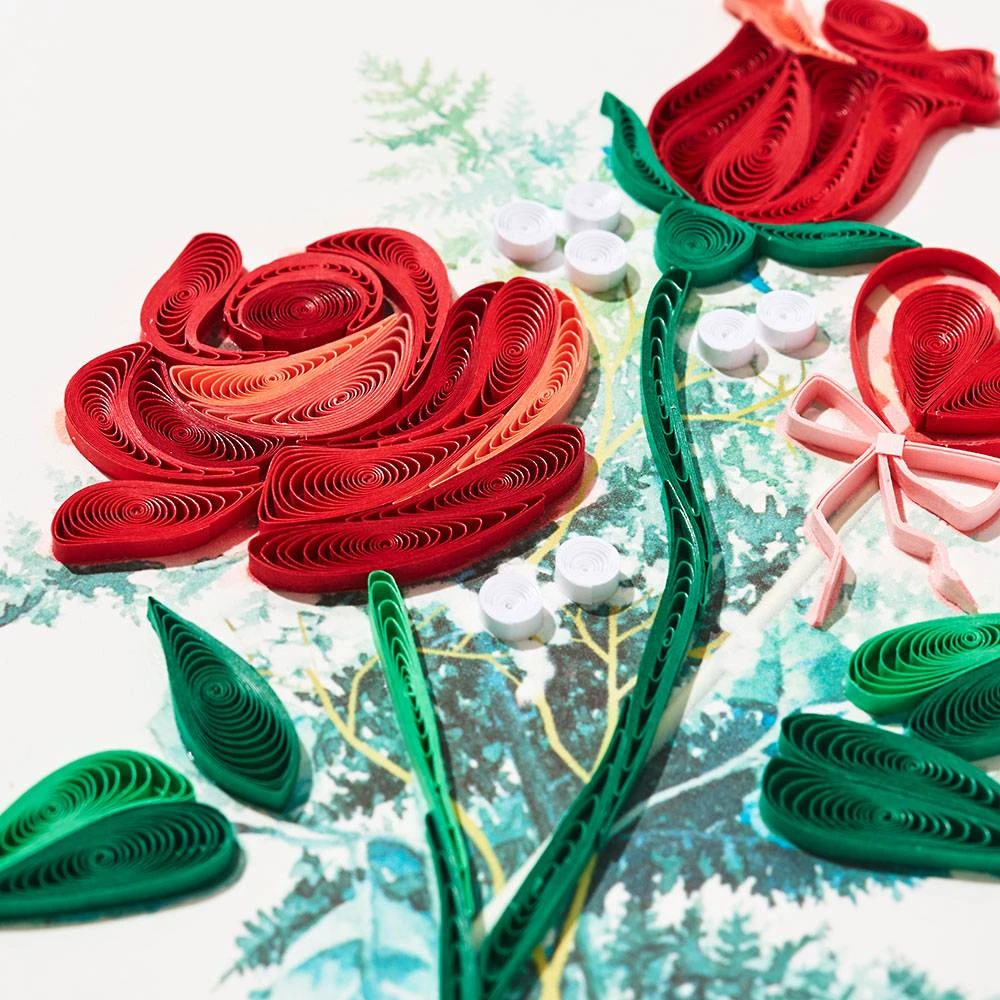 Quilling Rose Bouquet Wife Valentine's Day Card 2 Quilling Rose Bouquet Wife Valentine's Day Card - Image 2
