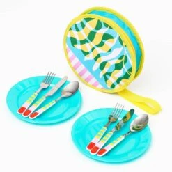 Abstract Coral Picnic Set