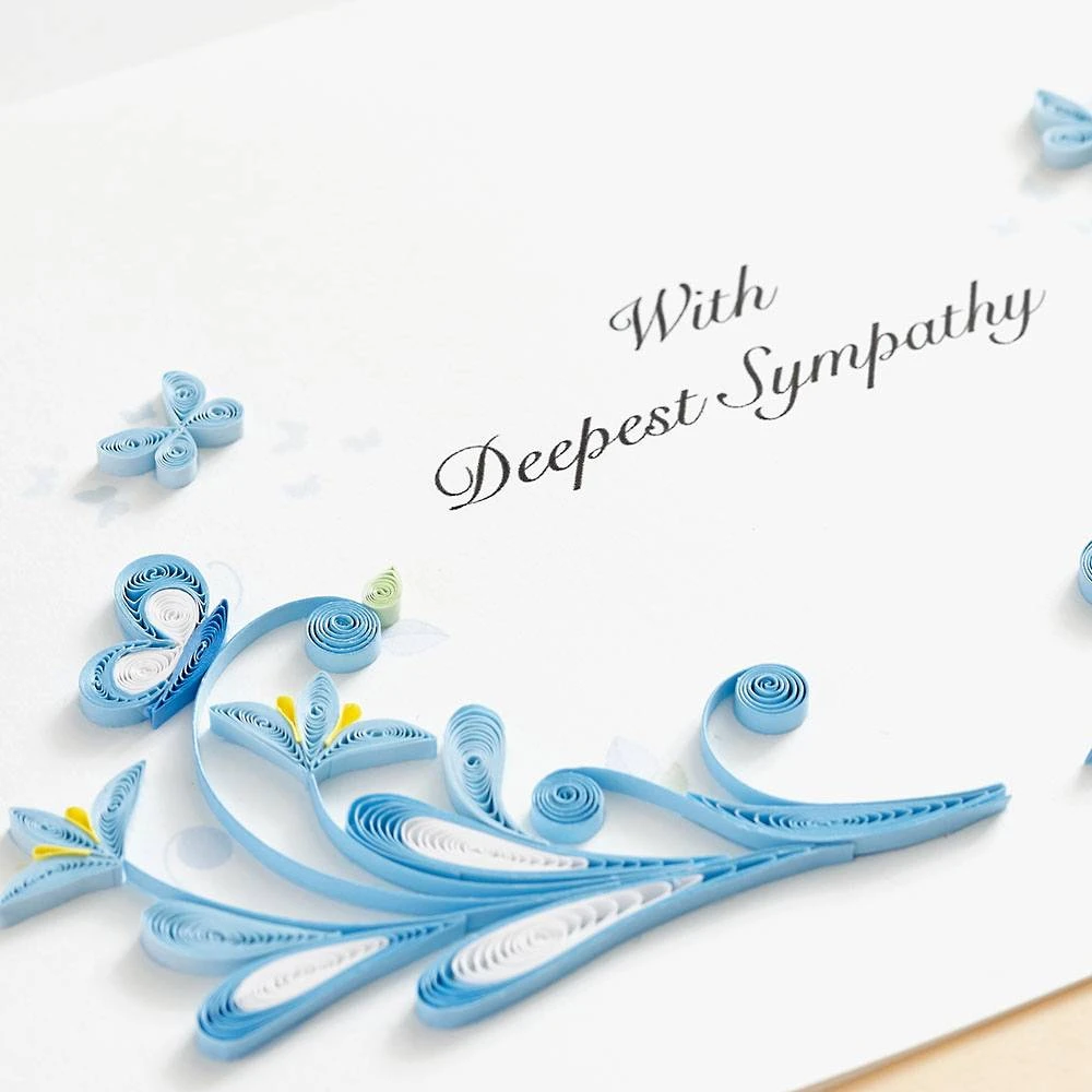 Quilling Blue Butterflies Sympathy Card 2 Quilling Blue Butterflies Sympathy Card - Image 2