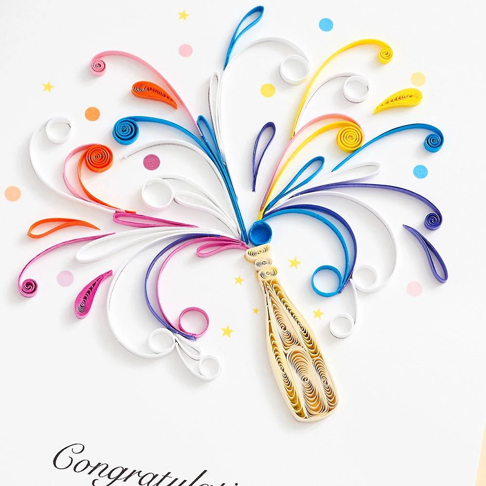 Quilling Champagne Bottle Congratulations Card 2 Quilling Champagne Bottle Congratulations Card - Image 2
