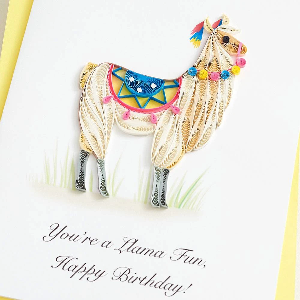 Quilling Llama Fun Birthday Card 2 Quilling Llama Fun Birthday Card - Image 2