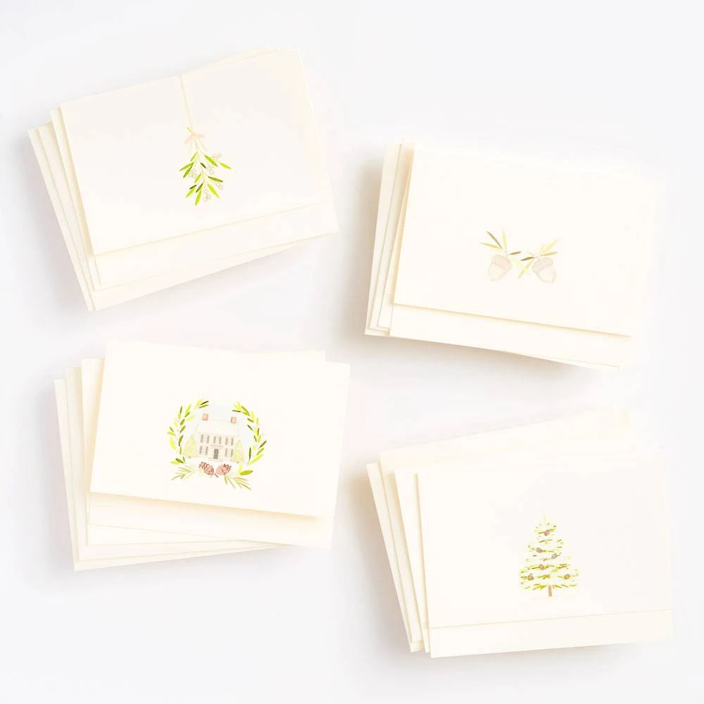 Glittered Winter Green Holiday Card Set 2 Glittered Winter Green Holiday Card Set - Image 2