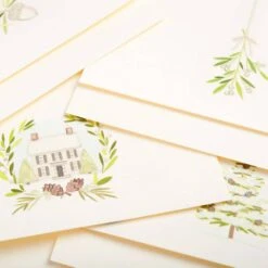 Glittered Winter Green Holiday Card Set 6 Glittered Winter Green Holiday Card Set -Paper Source 10009577 2