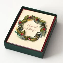 Embellished Wreath Holiday Card Set -Paper Source 10016841 3