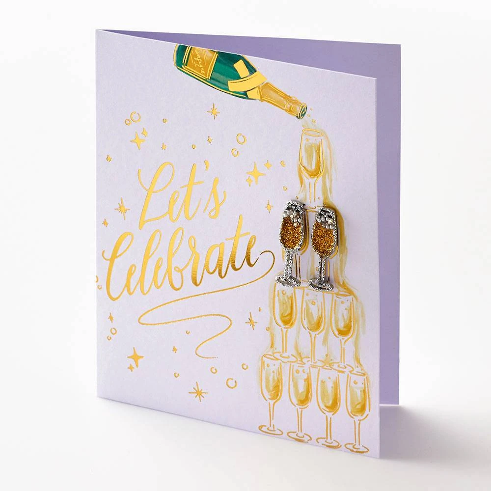 Champagne Earrings Birthday Card 2 Champagne Earrings Birthday Card - Image 2