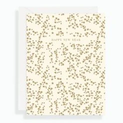 Gold Foil Stars New Year Card Set