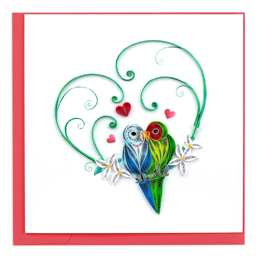 Quilling Love Birds Card 1 Quilling Love Birds Card