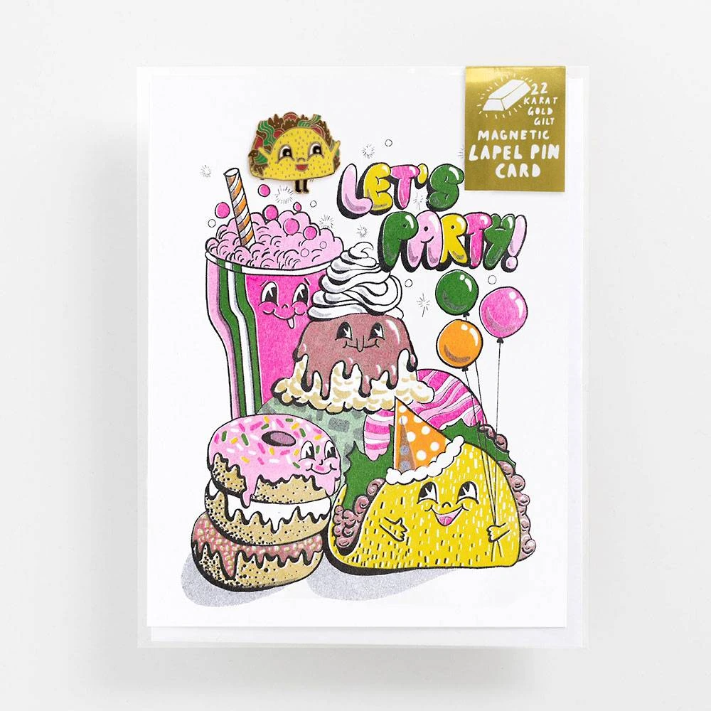 Let's Party Pin Birthday Card 1 Let's Party Pin Birthday Card