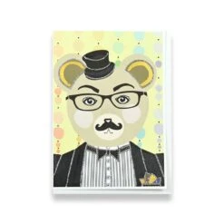 Glitter Suave Bear Greeting Card