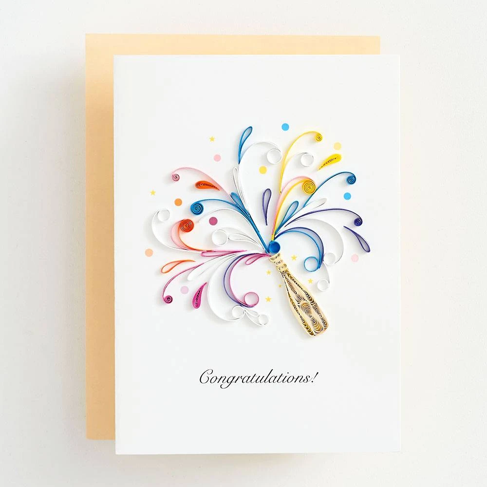 Quilling Champagne Bottle Congratulations Card 1 Quilling Champagne Bottle Congratulations Card