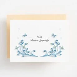 Quilling Blue Butterflies Sympathy Card
