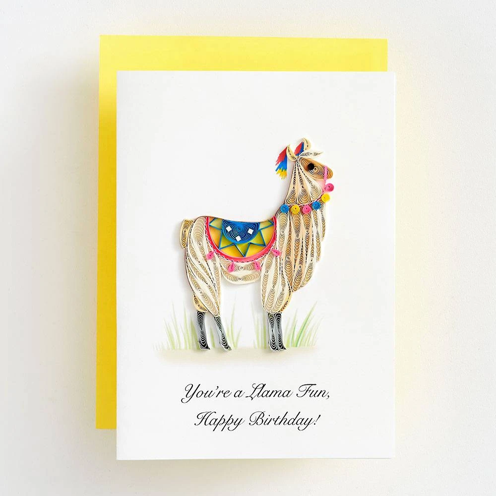 Quilling Llama Fun Birthday Card 1 Quilling Llama Fun Birthday Card