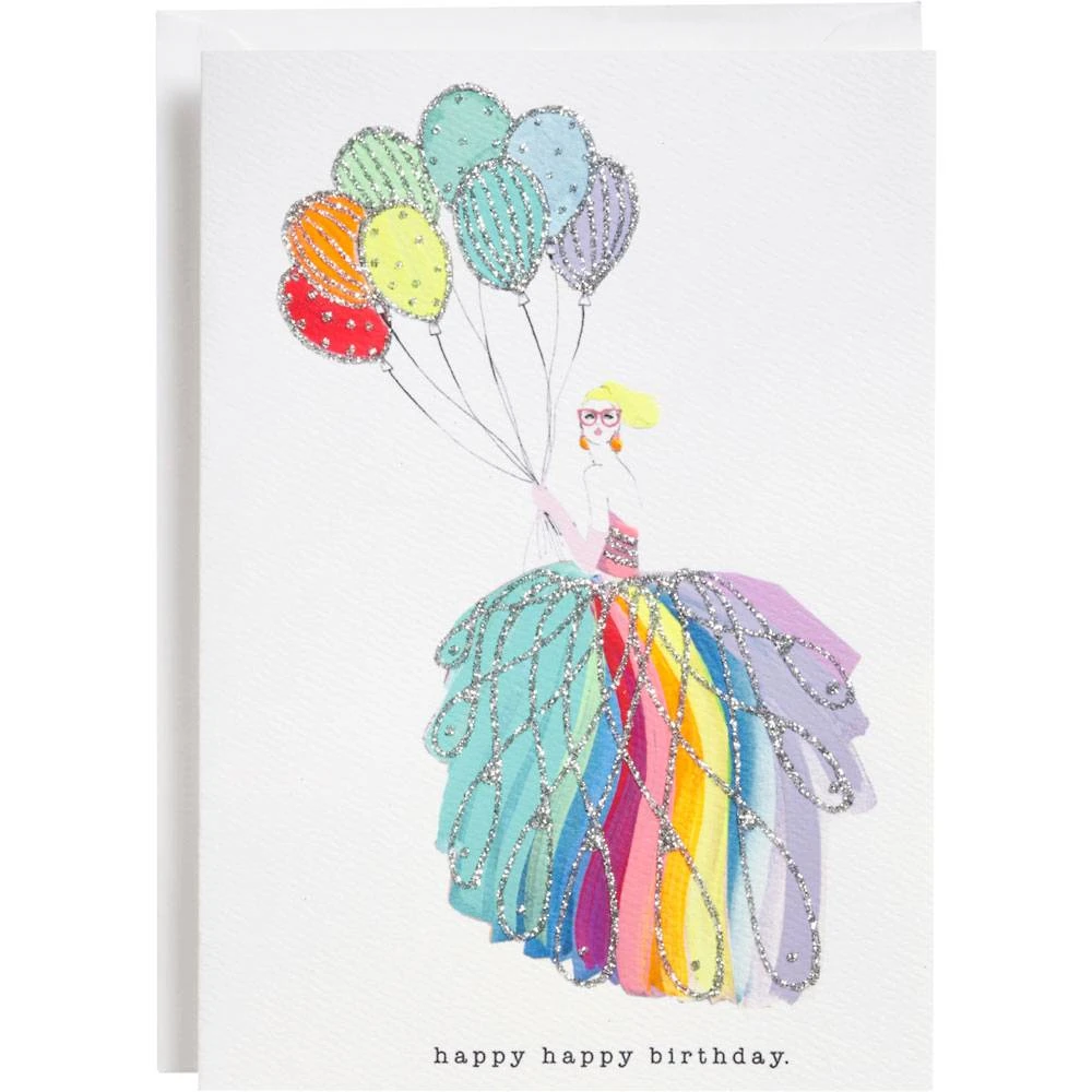 Specialty Glitter Balloons Birthday Card 1 Specialty Glitter Balloons Birthday Card