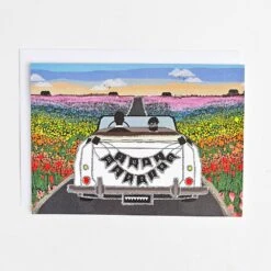 Just Married Glitter Wedding Card