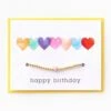 Watercolor Hearts Bracelet Birthday Card