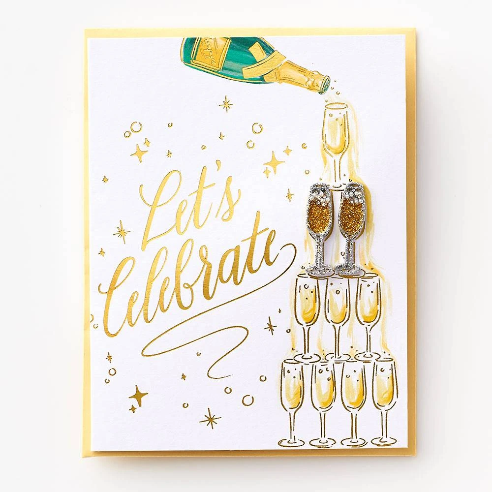 Champagne Earrings Birthday Card 1 Champagne Earrings Birthday Card
