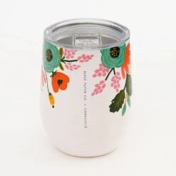 Corkcicle Cream Floral Stemless Cup