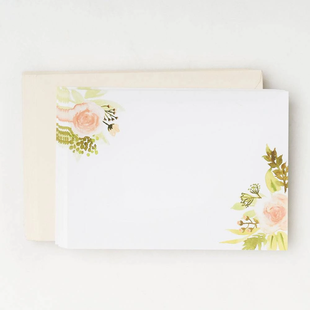 Watercolor Roses Stationery Set 1 Watercolor Roses Stationery Set