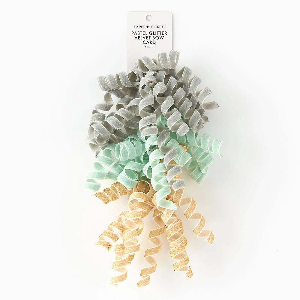 Pastel Glitter Velvet Curly Bows 1 Pastel Glitter Velvet Curly Bows
