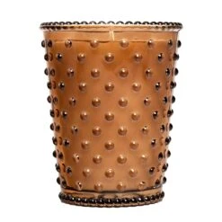 Chestnut Hobnail Glass Candle