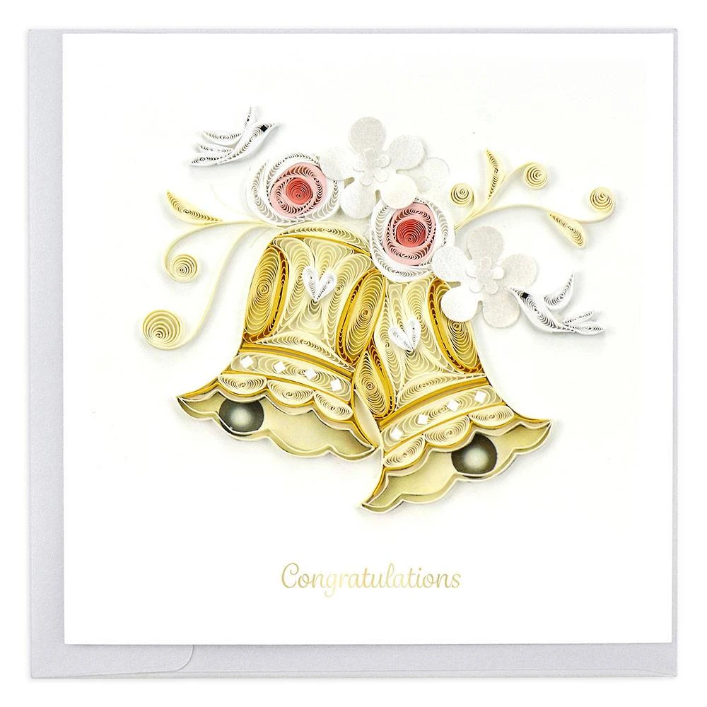 Quilling Wedding Bells Greeting Card 1 Quilling Wedding Bells Greeting Card