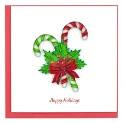 Quilling Candy Cane Holiday Card