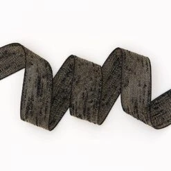 Black Boucle Metallic Ribbon