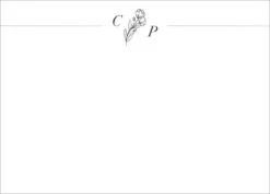 Floral Divided Monogram Stationery