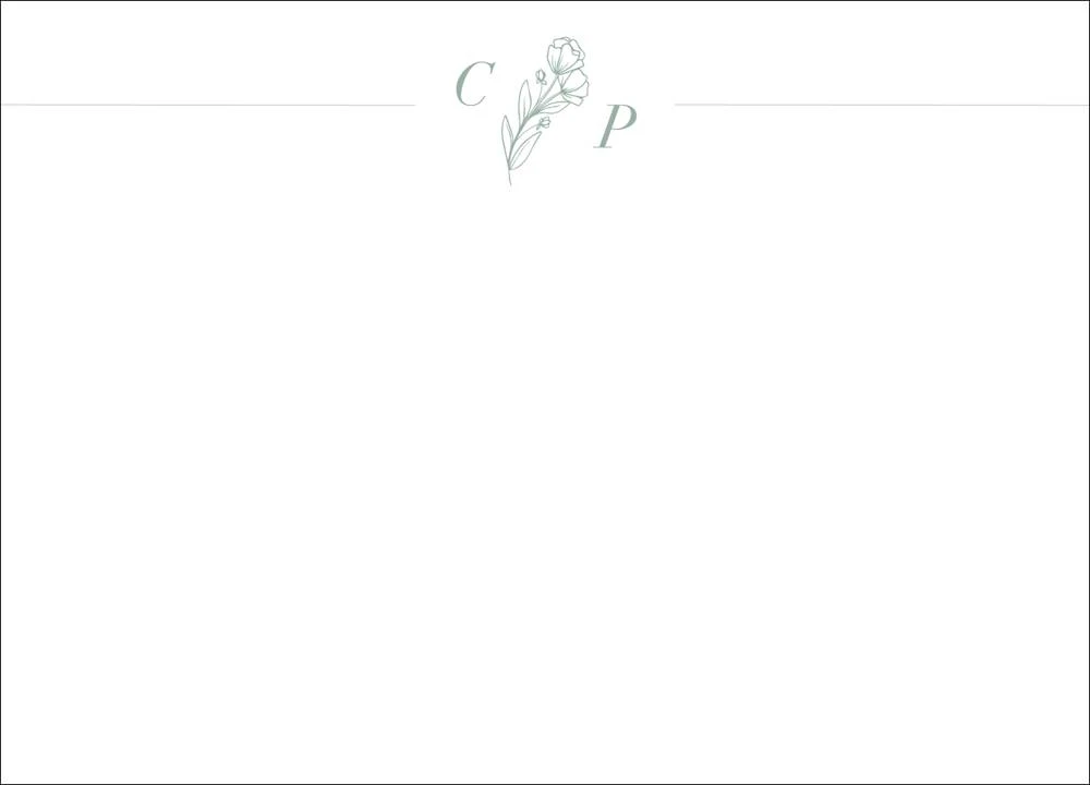 Floral Divided Monogram Stationery 2 Floral Divided Monogram Stationery - Image 2