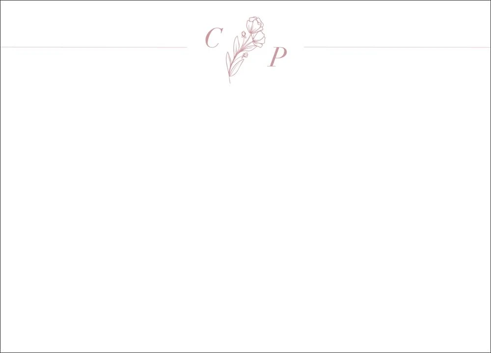 Floral Divided Monogram Stationery 4 Floral Divided Monogram Stationery - Image 4